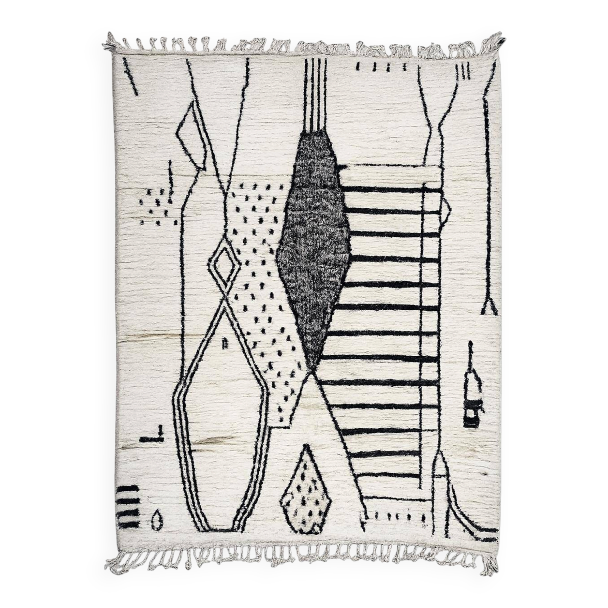 Tapis Noir et Blanc Azilal - 290 x 217 cm