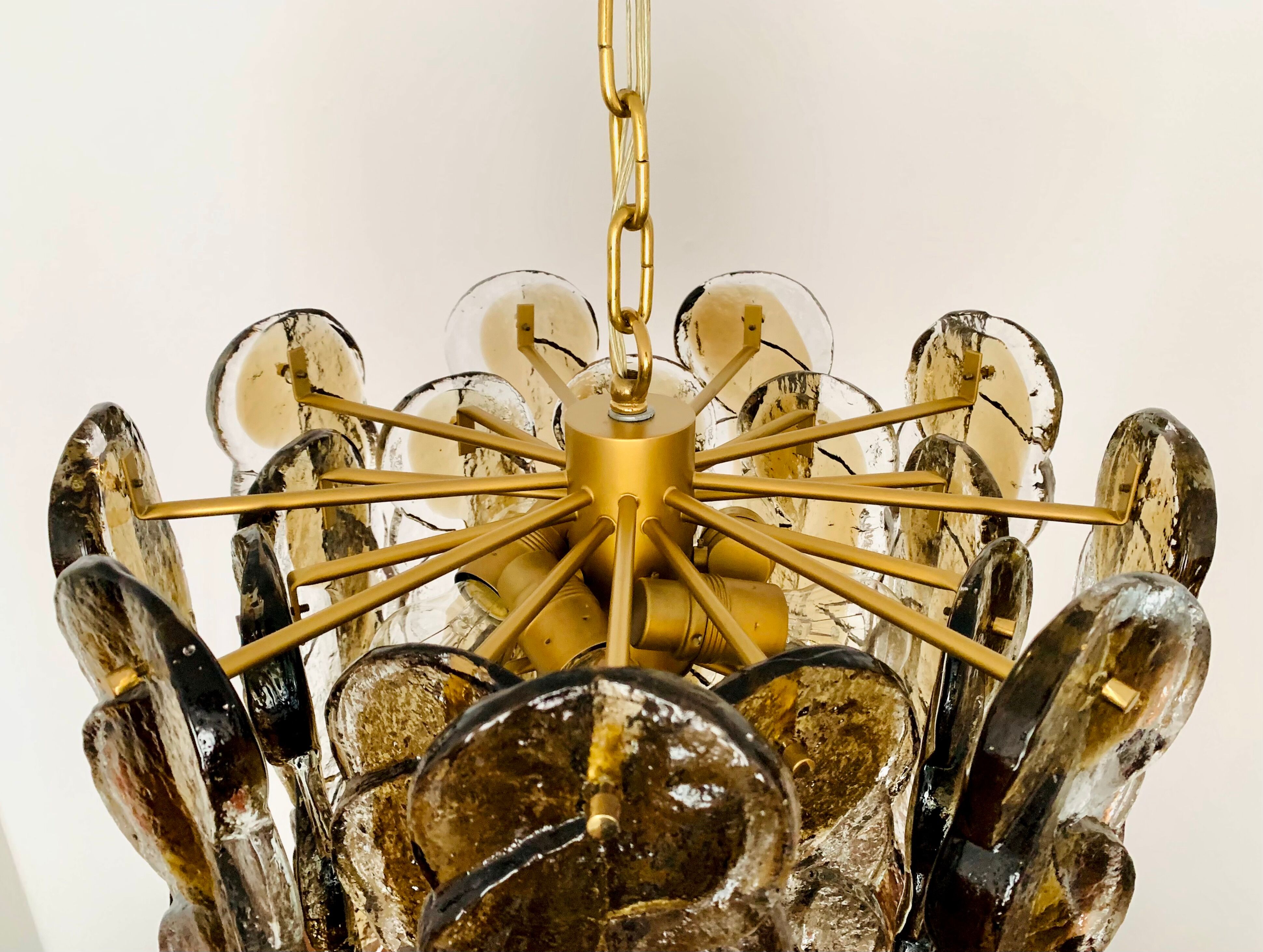 Large smoked glass citrus chandelier by j.t. kalmar