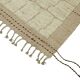 Tapis tribal tissé à la main, pièce unique, 249 cm x 312 cm, en laine beige.