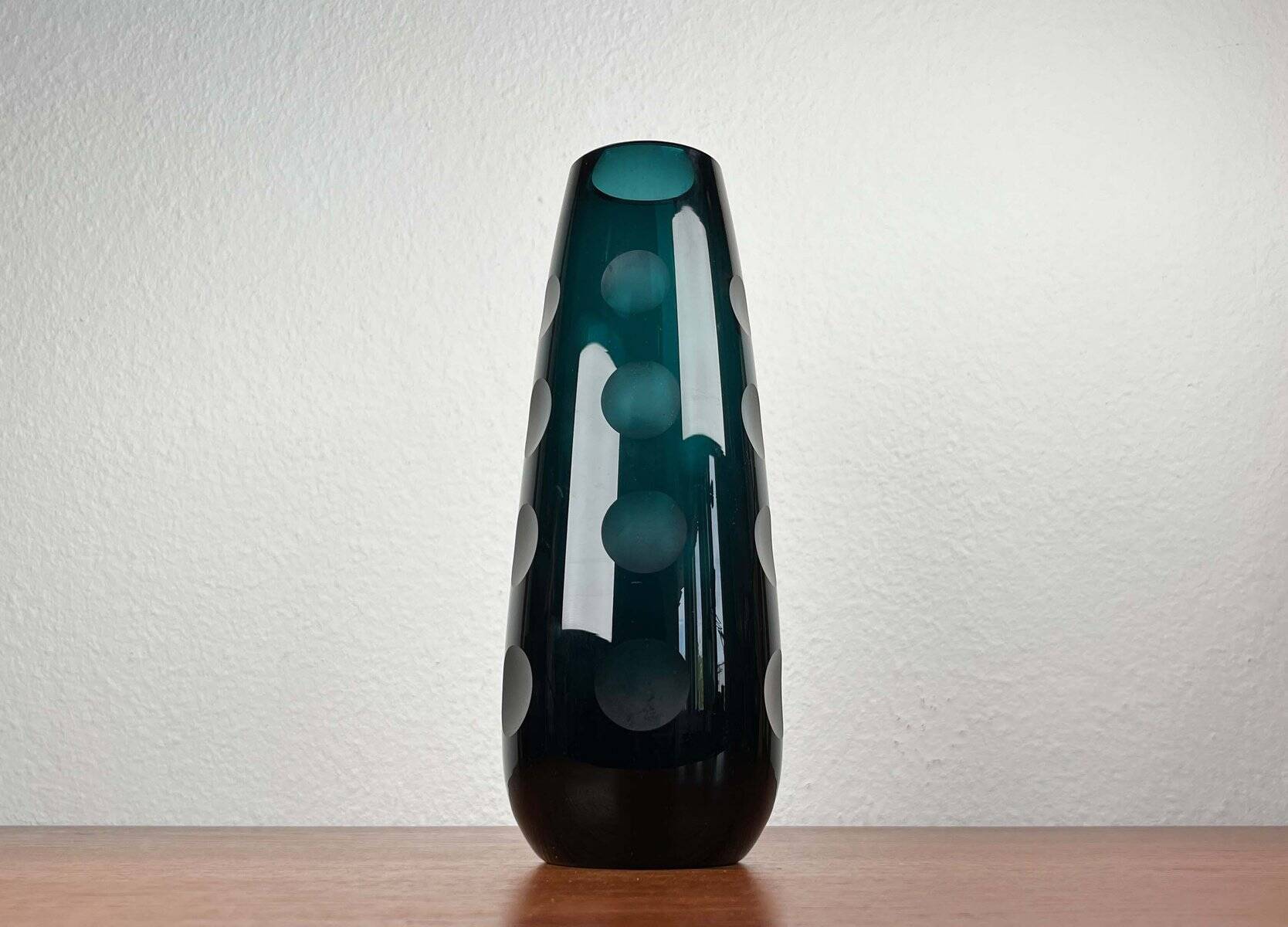Mid-century German glass vase by Karl Friedrich Glas, 1960s.