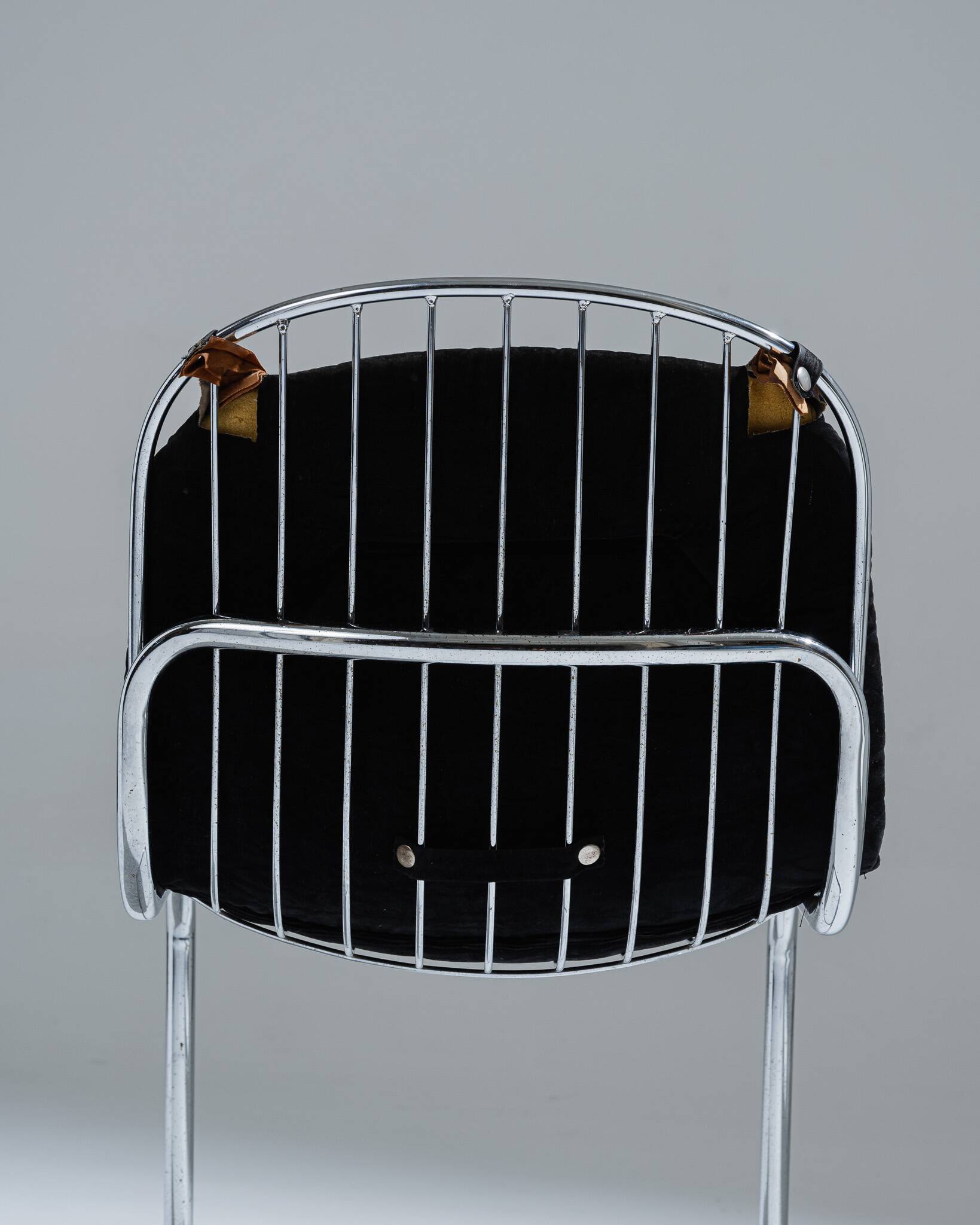 Chaise en velours noir, Gastone Rinaldi, 1970s