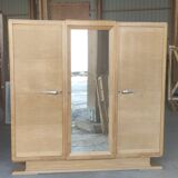Armoire 3 portes art déco en placage d'orme
