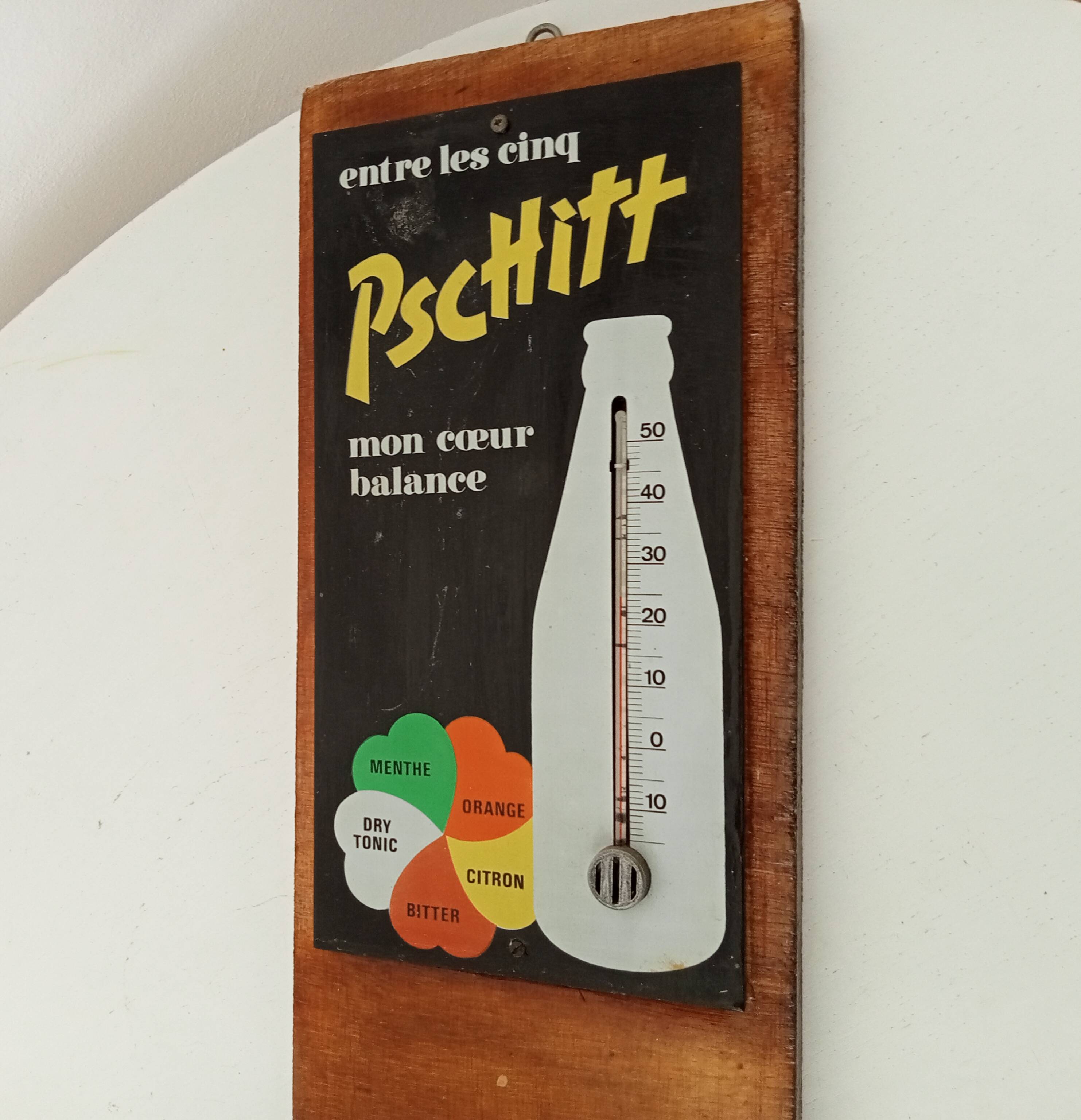 Pschitt soda advertising thermometer shelf 60s/70s