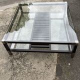 Glass coffee table by Pierre Vandal