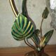Lampe fleur vintage en laiton et verre