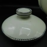 Art deco teapot by Pirkenhammer,  white and silver