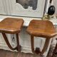 Old pair of Art Deco wall consoles from around 1930 in walnut.