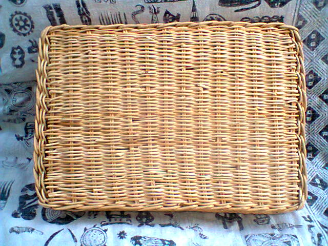 Vintage rattan tray