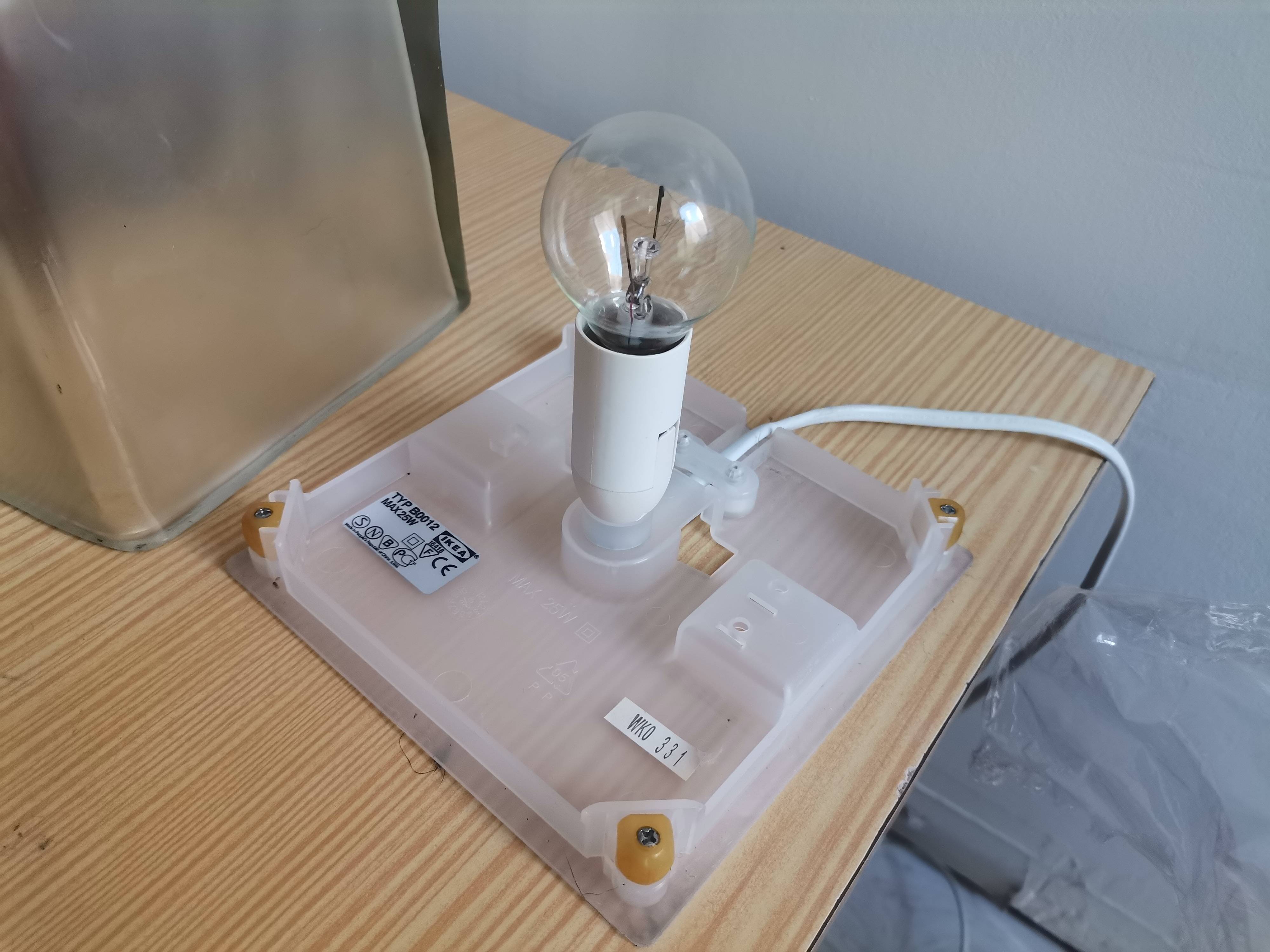 Vintage glass cube lamp iviken by ikea