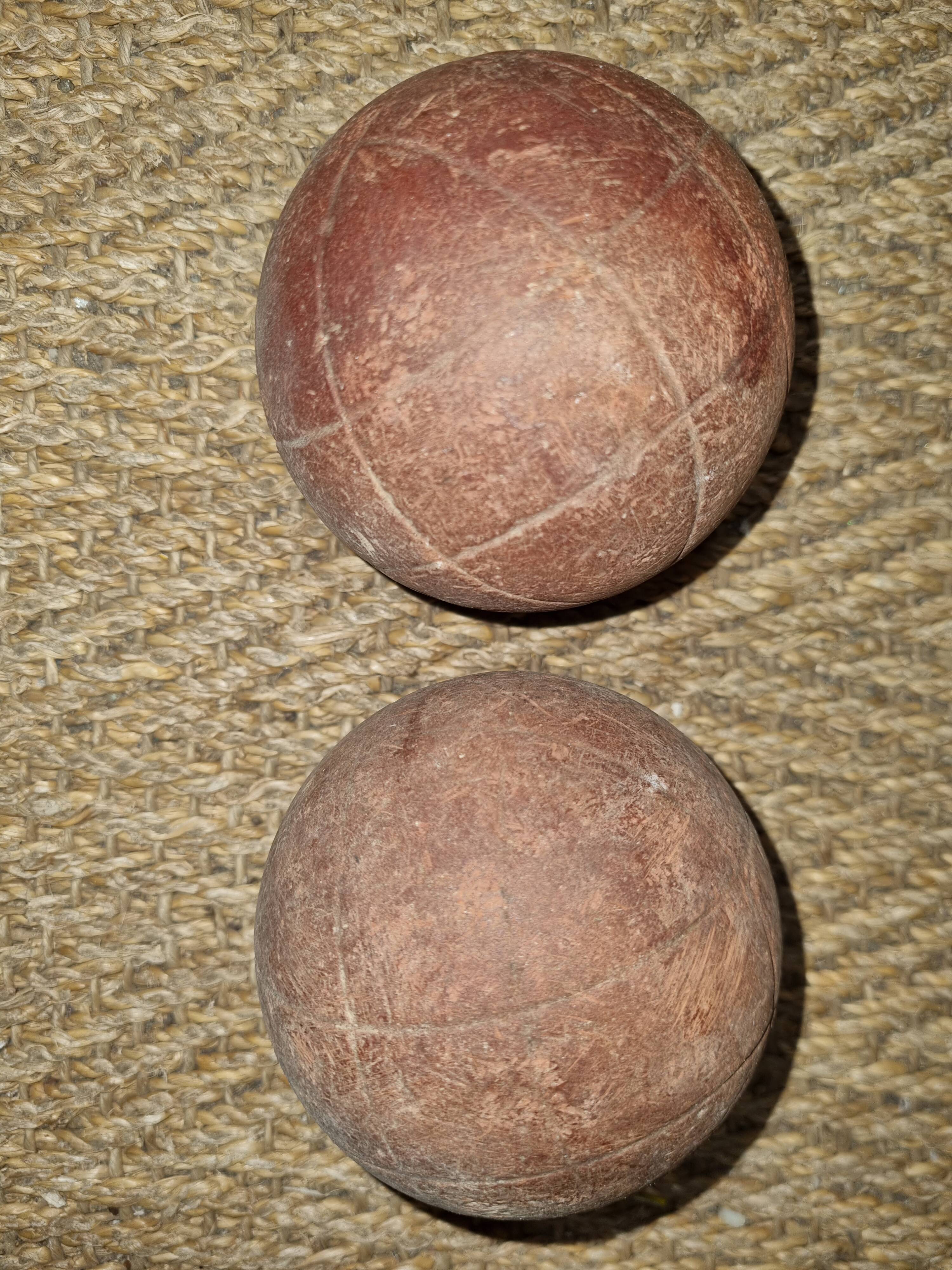 Wooden petanque balls, mid-twentieth