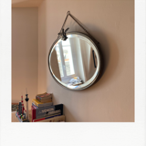 Brass oval mirror