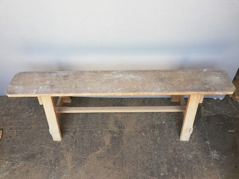 Old solid wood bench Epoque 1940/50