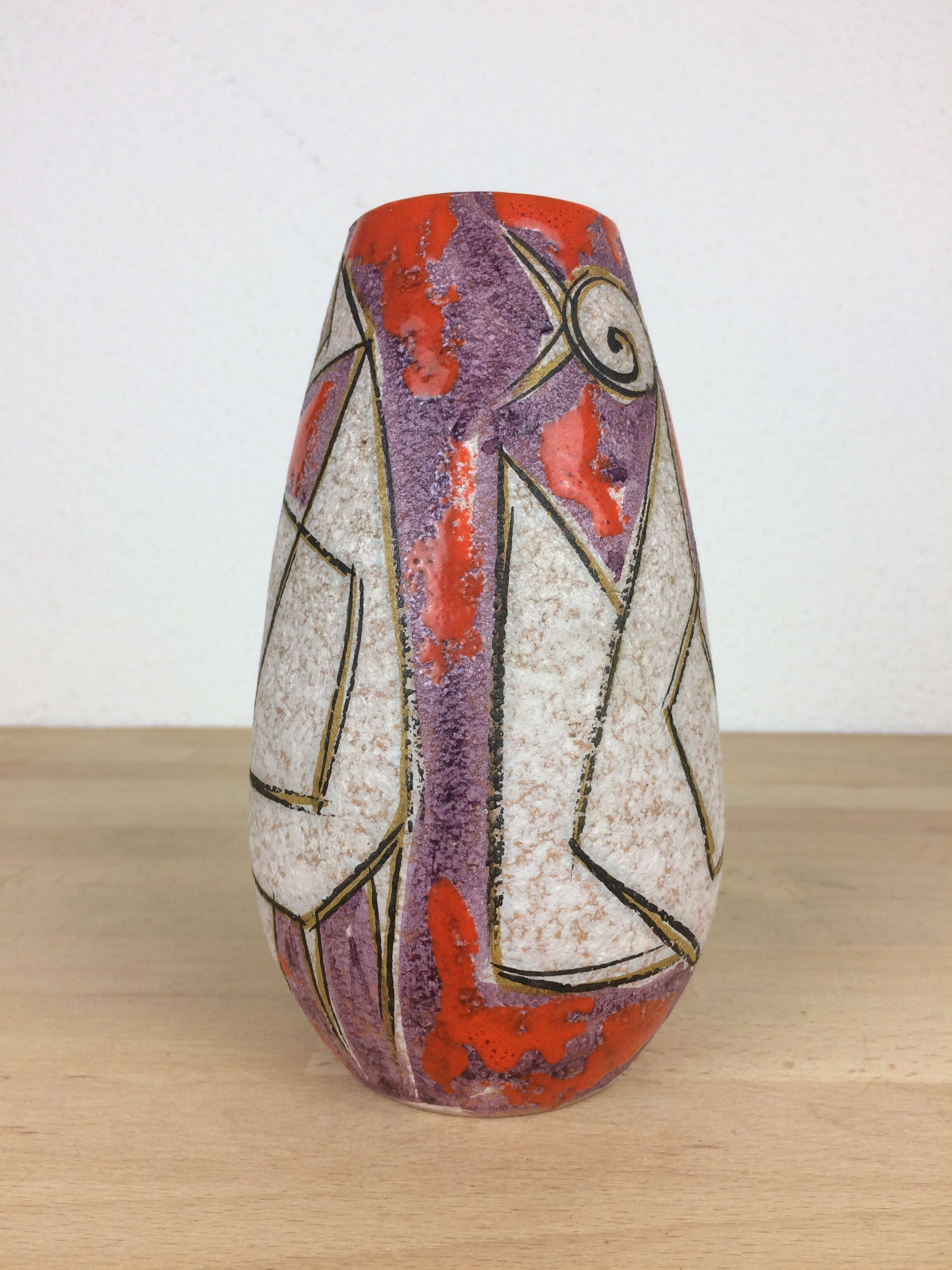 Stylized bird vase Fratelli Fanciullacci, Italian ceramic 50
