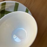 6 green and white checked coffee cups Moulin des Loups