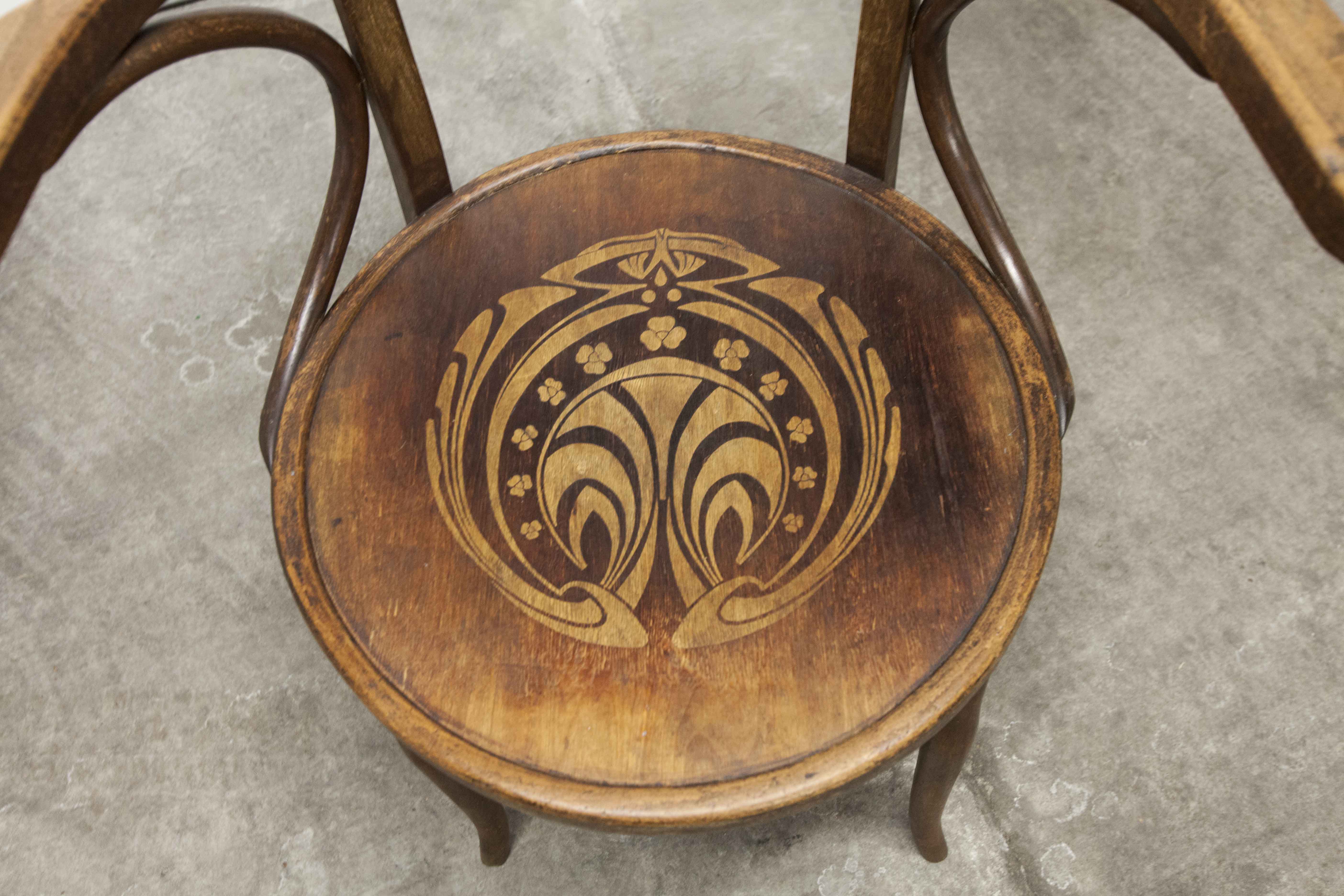 Office chair Baumann 1914 curved wood