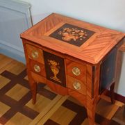 Commode de Maîtrise XVIIIe - Marqueterie de Fleurs - Style Transition