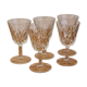 Lot de 5 verres à vin en verre ciselé vintage