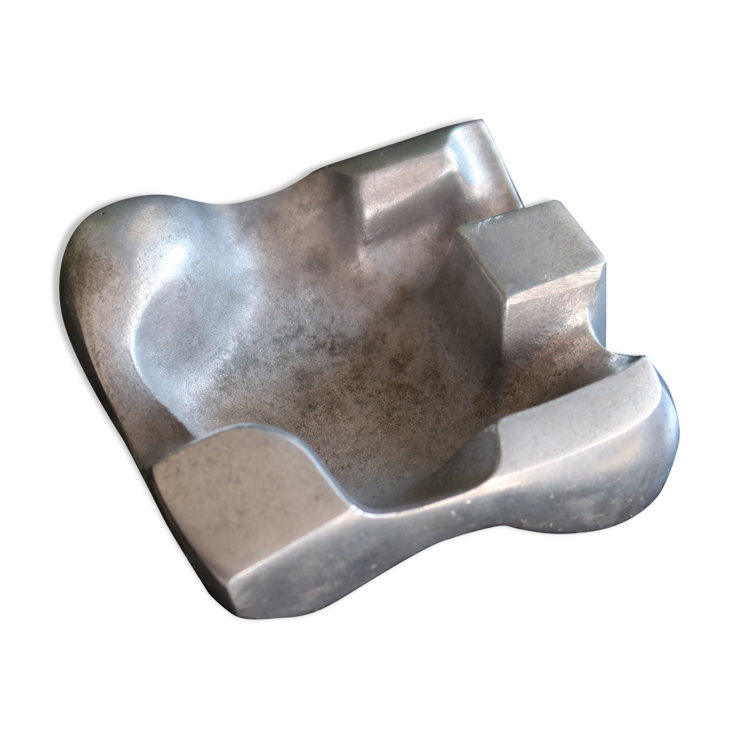 Modernist aluminum ashtray, 50s