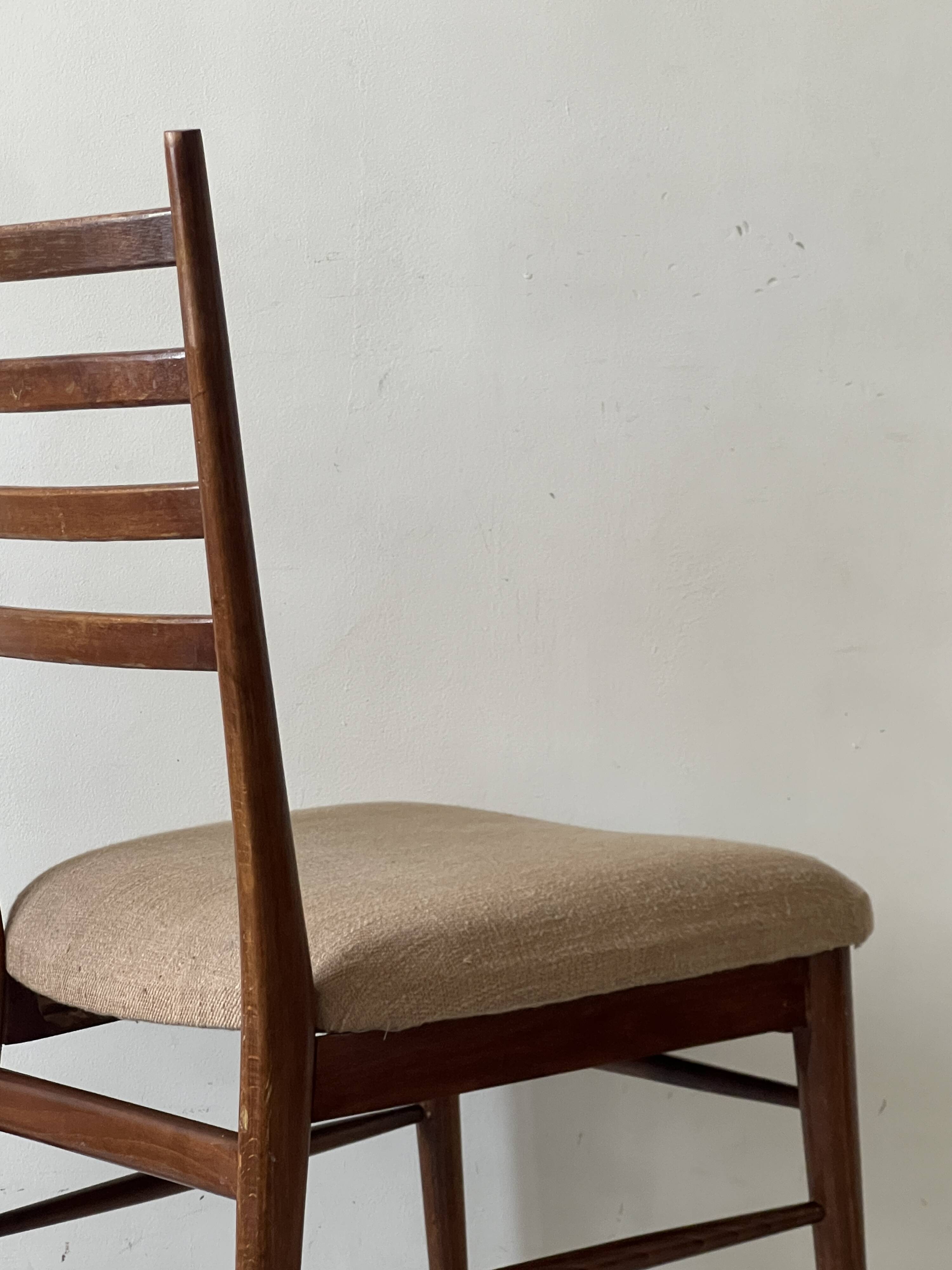 Wire wood chair in the style of Gio Ponti, Italy 1970.