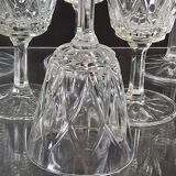6 digestif glasses from the VMC crystal factory in Reims in good condition.