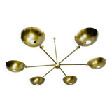 6-Light Mid Century Sputnik Antique Patina Chandelier Handmade Vintage Inspired Ceiling Pendant