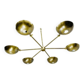 6-Light Mid Century Sputnik Antique Patina Chandelier Handmade Vintage Inspired Ceiling Pendant