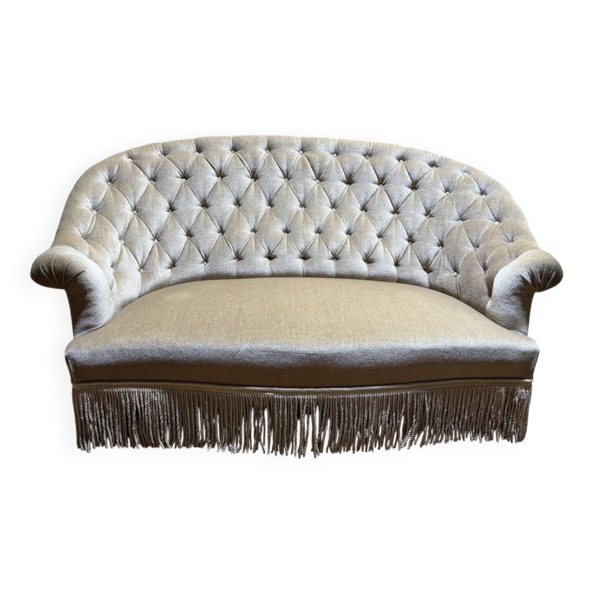 Napoleon III style toad canapé in velvet