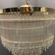Mid-century italian brass acrylic chandelier lamp