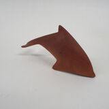 Scandinavian modern solid teak dolphin sculpture, 1950's