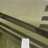 1970s coffee table in smoked glass and aluminum