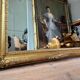 Restoration period mirror in gilded wood from the Napoleonic III era, 165 cm x 130 cm.