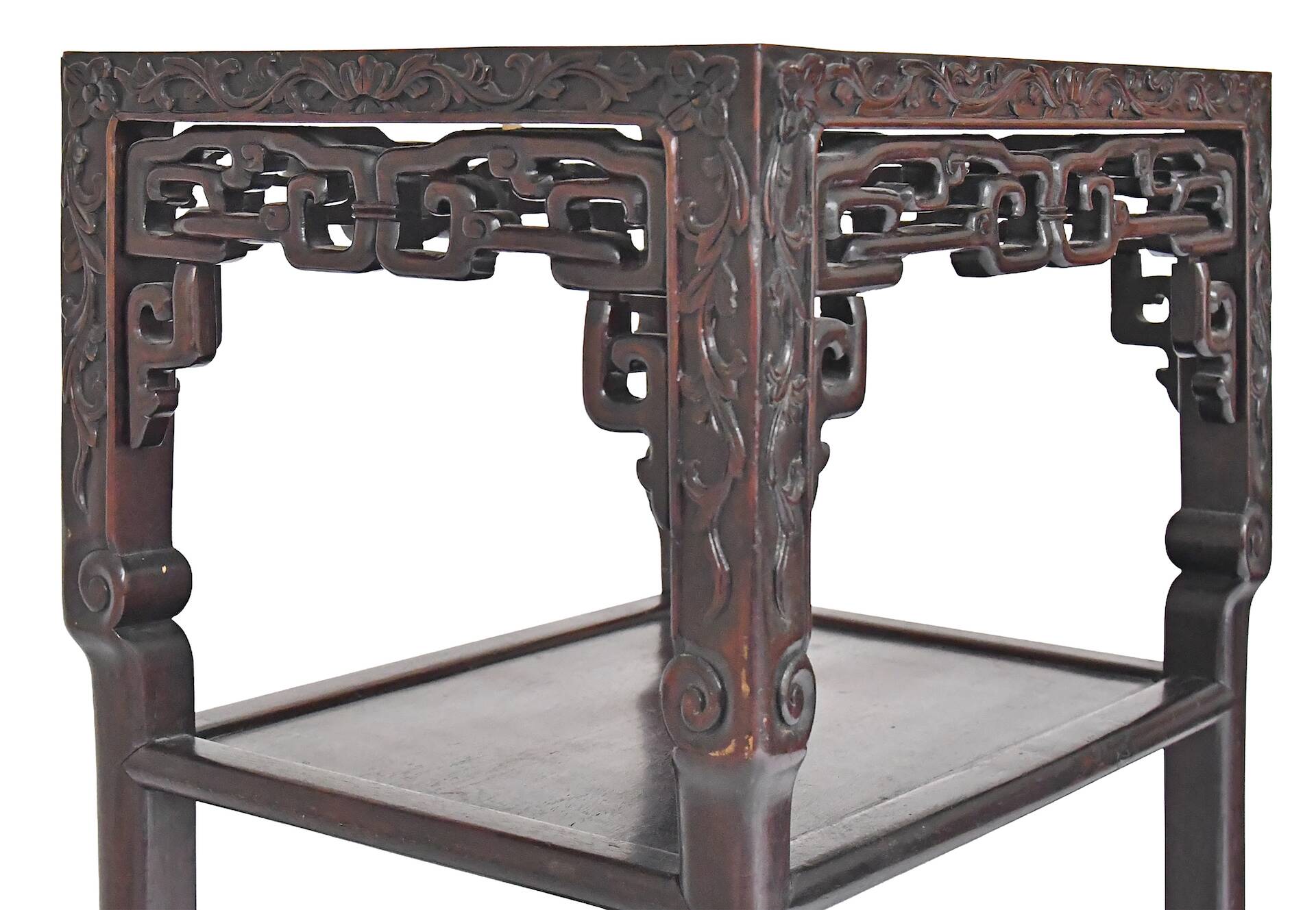 Carved wooden side table from China