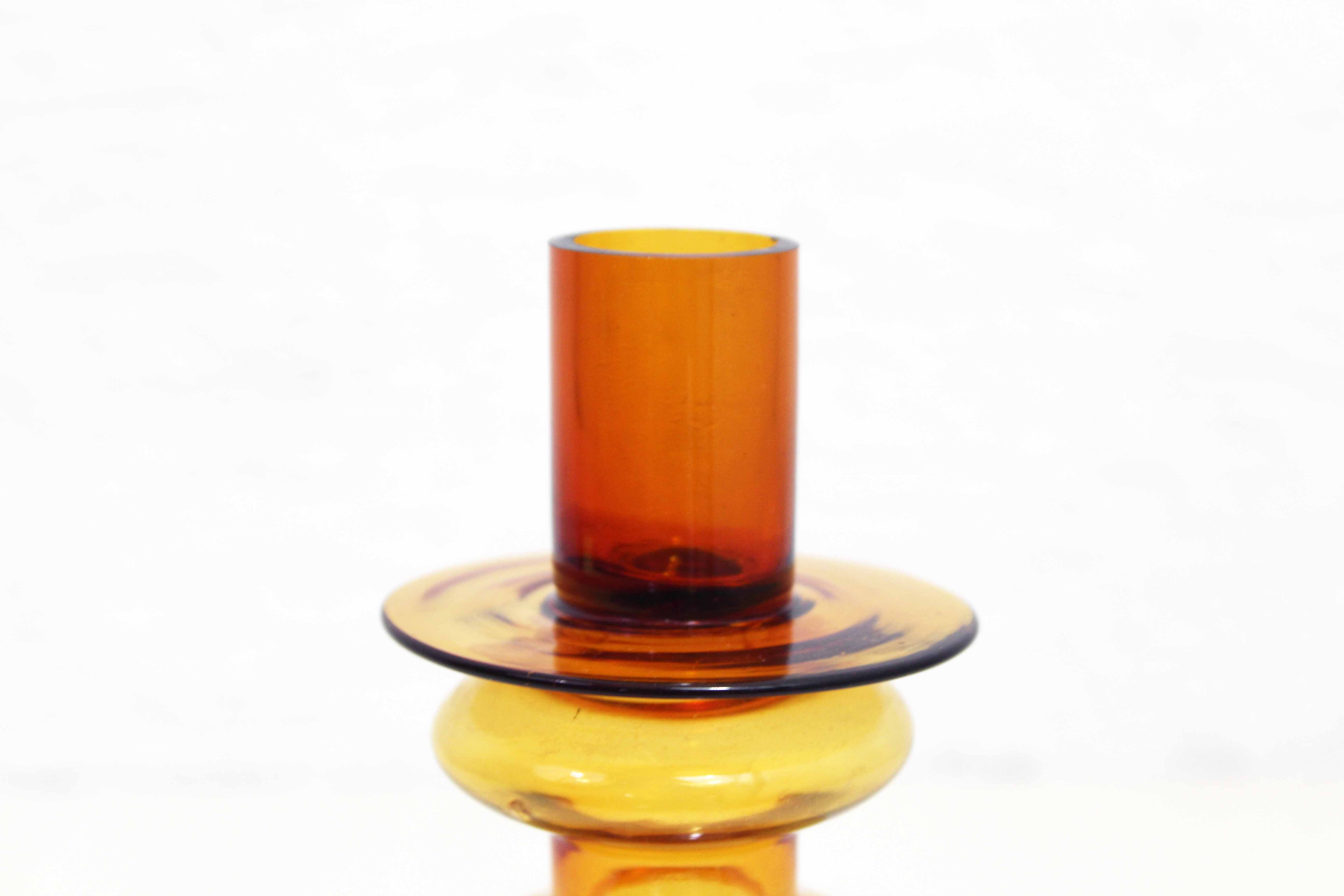 Space age glass candle holder