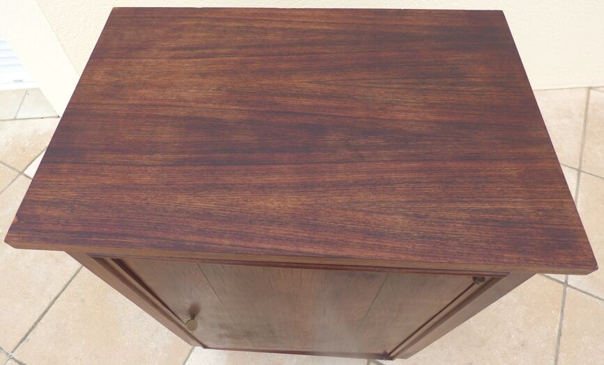 Bar furniture year 1940 inside veneered in light wood with linen canvas