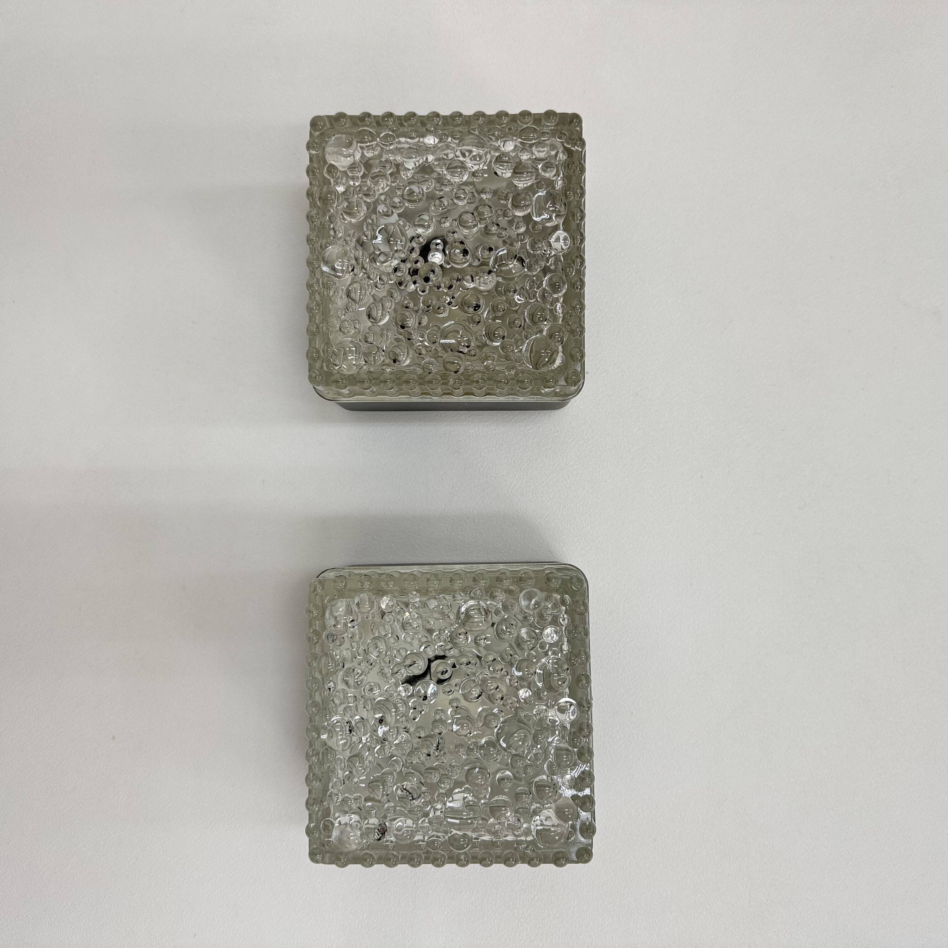 Set of 2 Staff leuchten bubble glass wall lamps , 1970s Germany