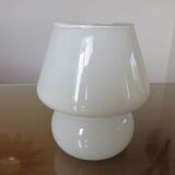 Lamp " mushroom " in white opaline 80s