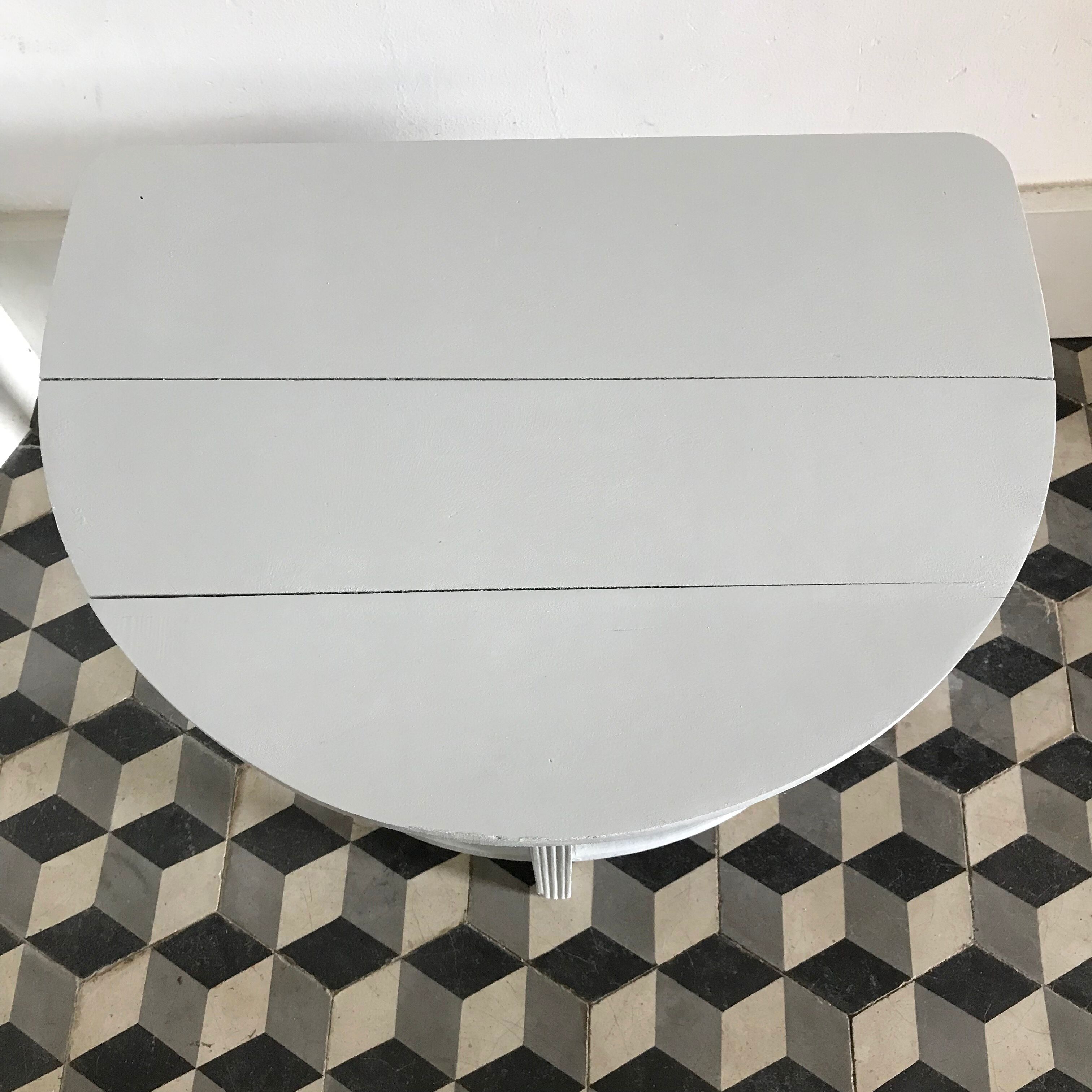 Tripod half moon table