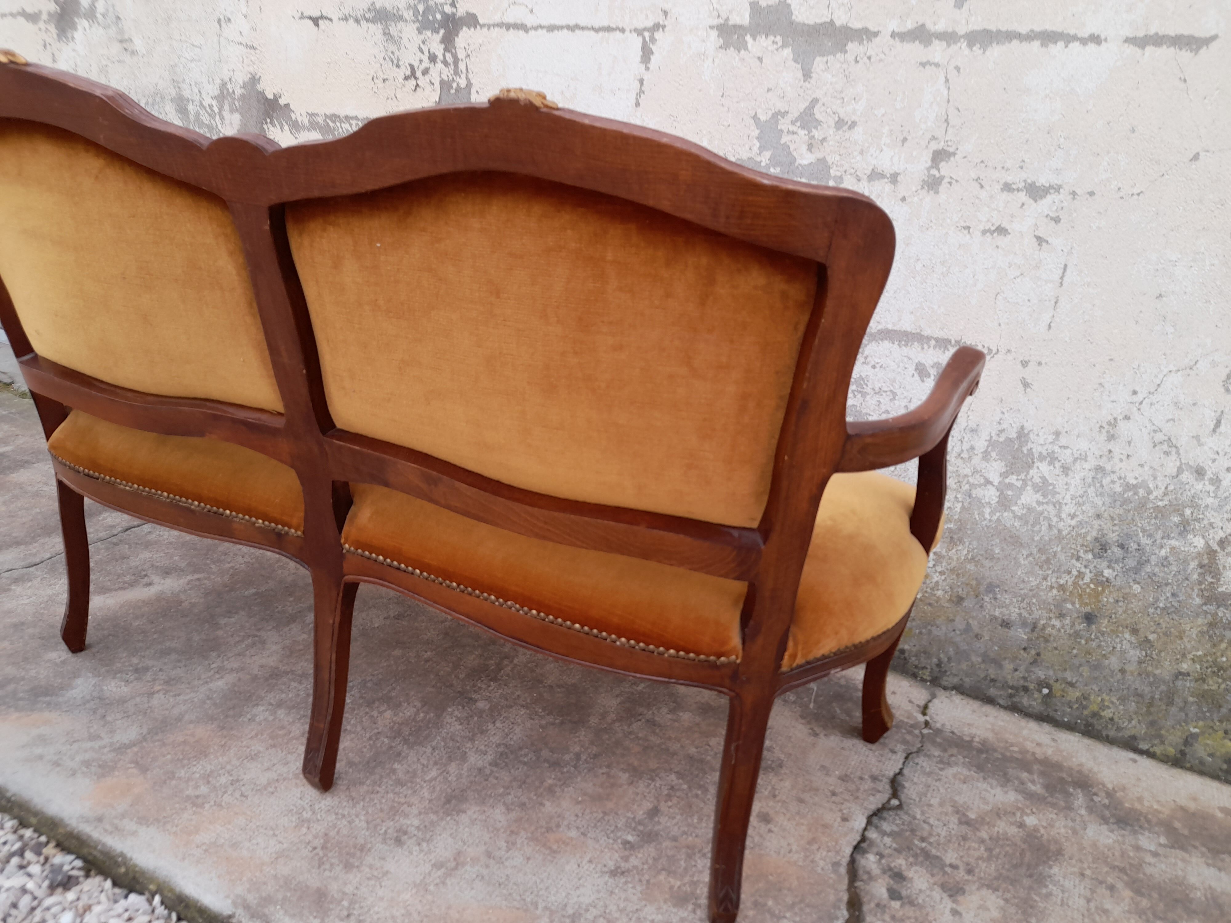 Banquette canapé style Louis XV 1930