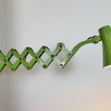 Green Industrial German Scissor Wall Lamp from Kaiser Leuchten, 1960s
