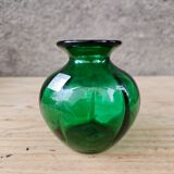 Green crystal vase La Rochère