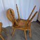 Set of 4 Vintage Tyrolean Heart Cutout Wooden Dining Chairs