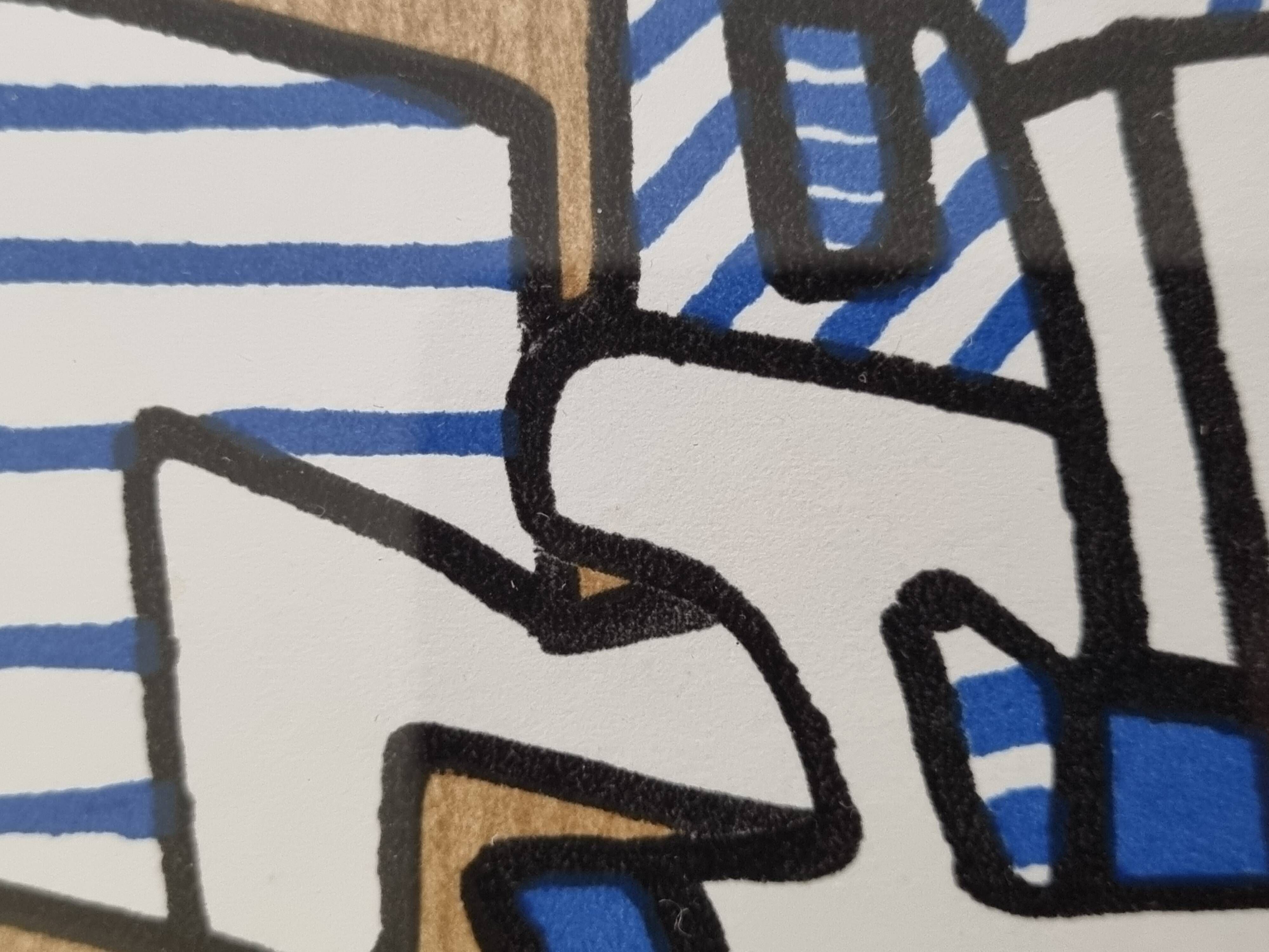 Screenprint after Jean Dubuffet framed under glass 27 cm by 32 cm