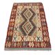 Tapis Kilim afghan fait main, tapis tribal géométrique en laine 83 x 130 cm