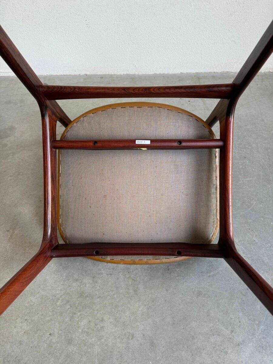 Ensemble de chaises vintage en skaï et palissandre
