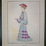 Colorful Art Deco fashion stencil