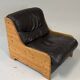 Vintage Brutalist Leather Armchair, 1960s–1970s