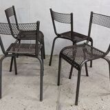 Quatre Chaises empilables Atelier industriel industrielle design vintage