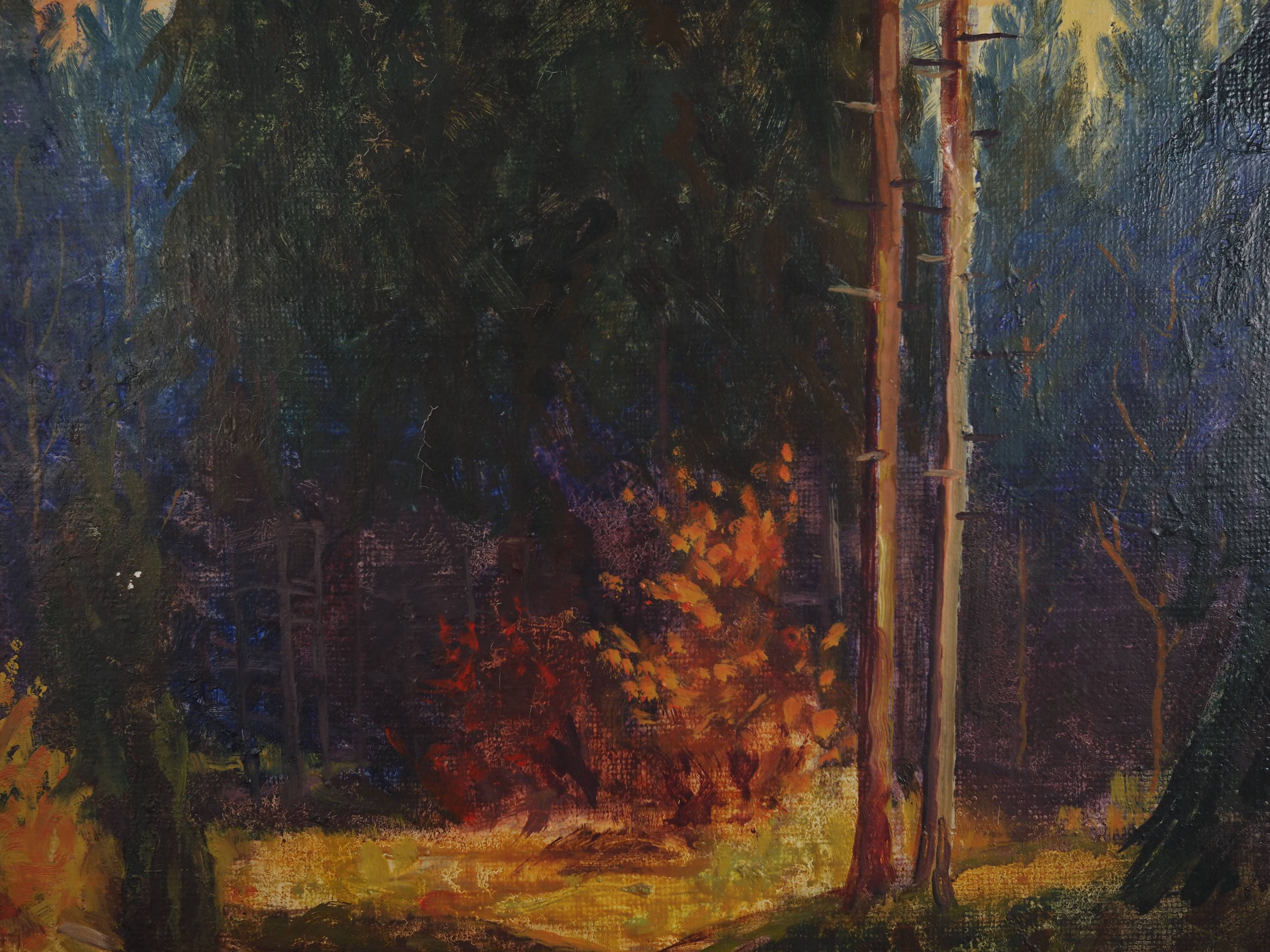 Painting „The Autumn Forest”, Scandinavian design, 1960s