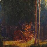 Painting „The Autumn Forest”, Scandinavian design, 1960s