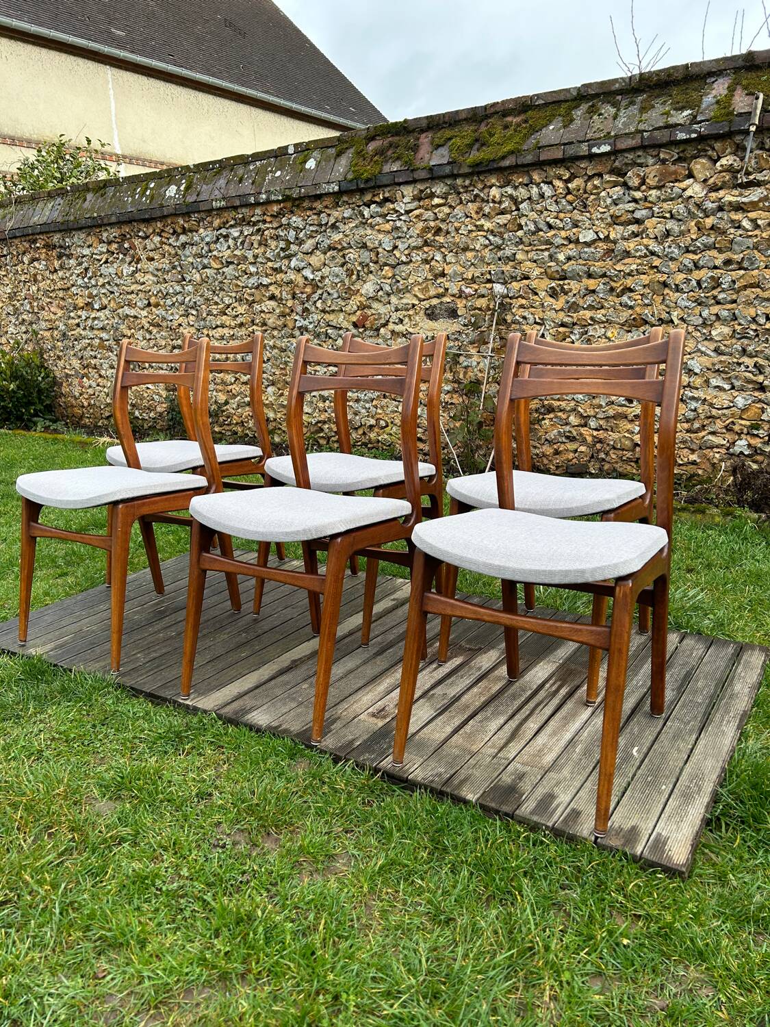 6 chaises scandinaves vintage 1960-70